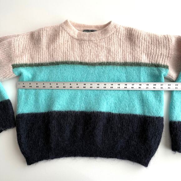 Cordova Arosa Alpaca Mohair Blend Colorblock Stripe Pullover Crewneck Sweater S - Picture 9 of 10